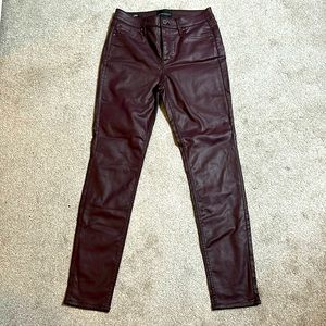 Brand new maroon faux leather pants from White House Black Market.